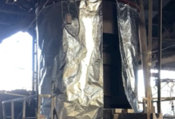 機械への遮熱施工例