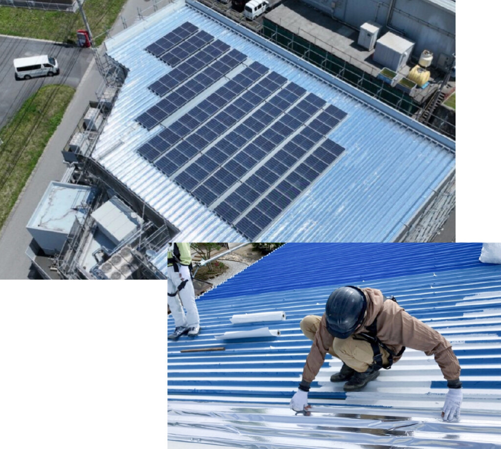 太陽光パネル設置済みの工場屋根