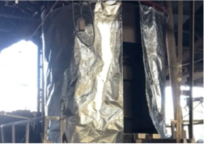 機械周辺の遮熱施工